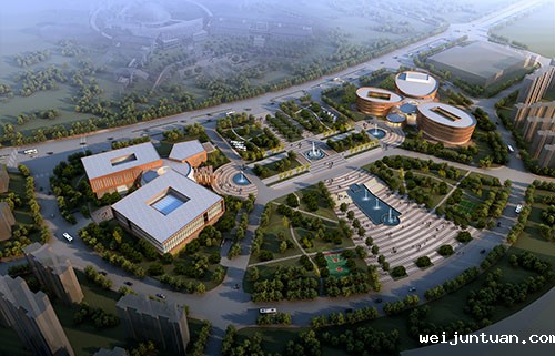 六安图书馆鸟瞰图